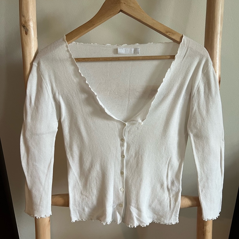Prada cotton 3/4 sleeve cardigan